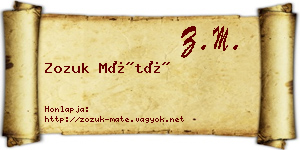 Zozuk Máté névjegykártya